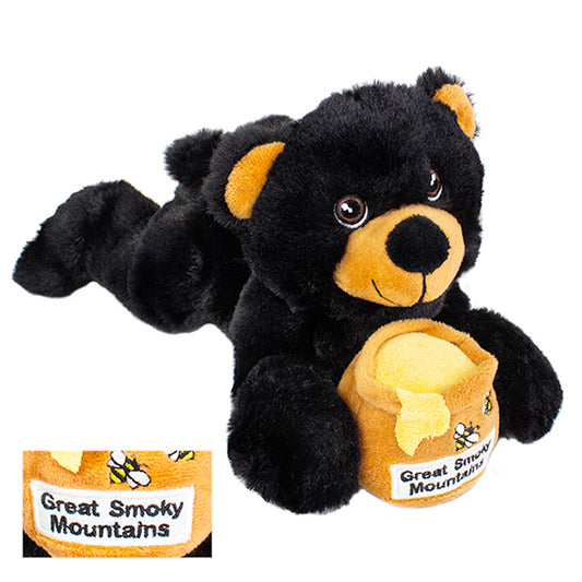Black Bear Plush with Honey Pot