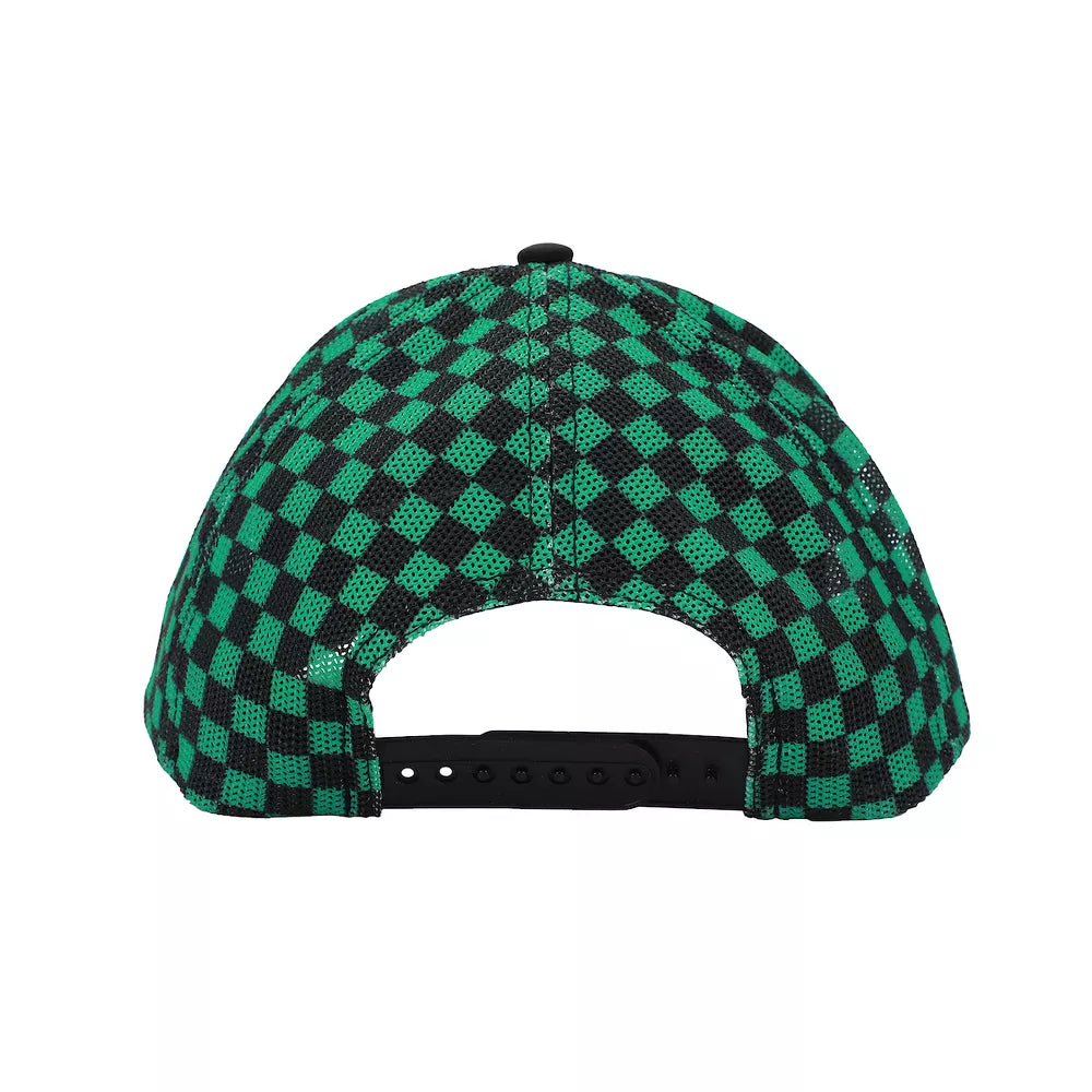 Demon Slayer Tanijiro Checker Trucker Hat