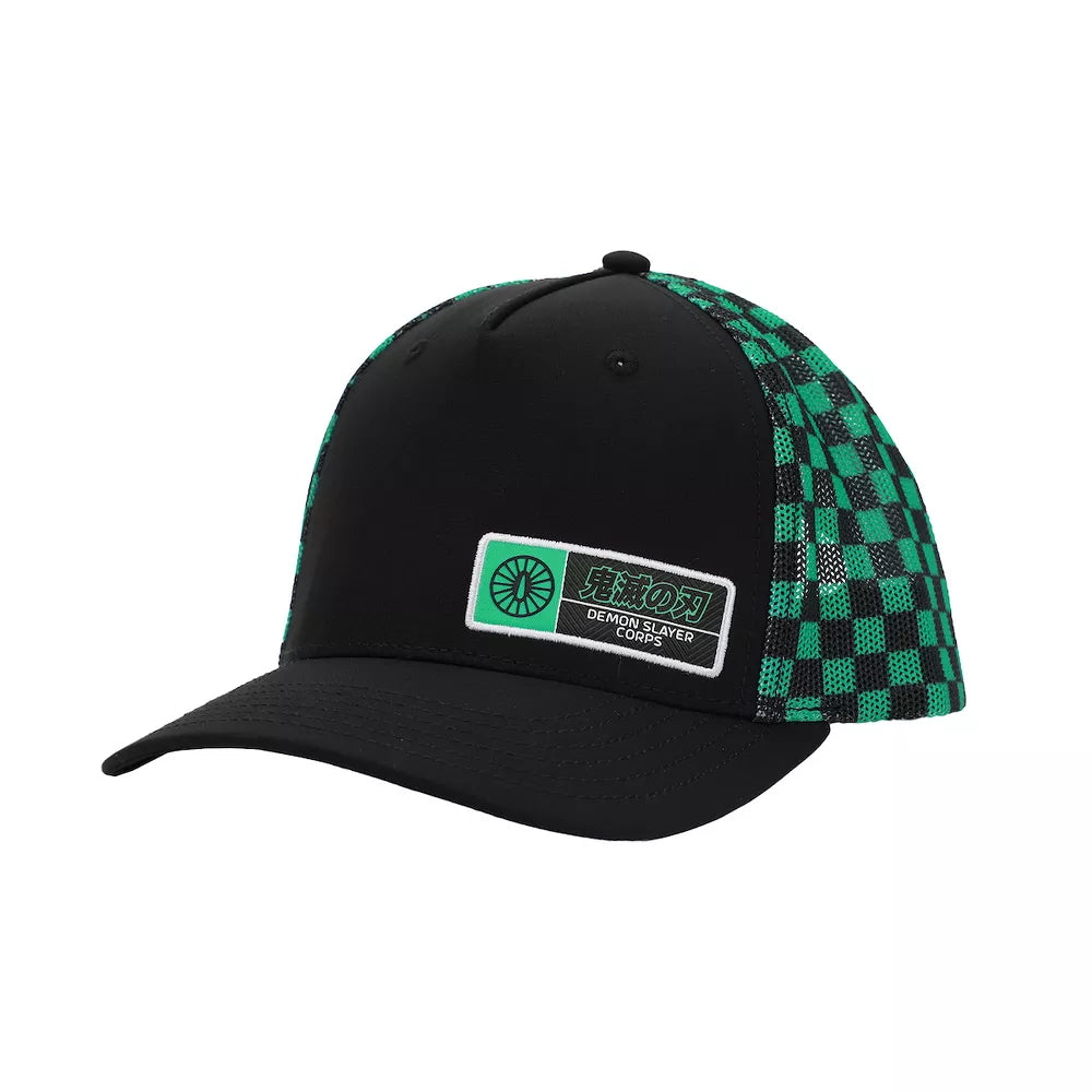 Demon Slayer Tanijiro Checker Trucker Hat