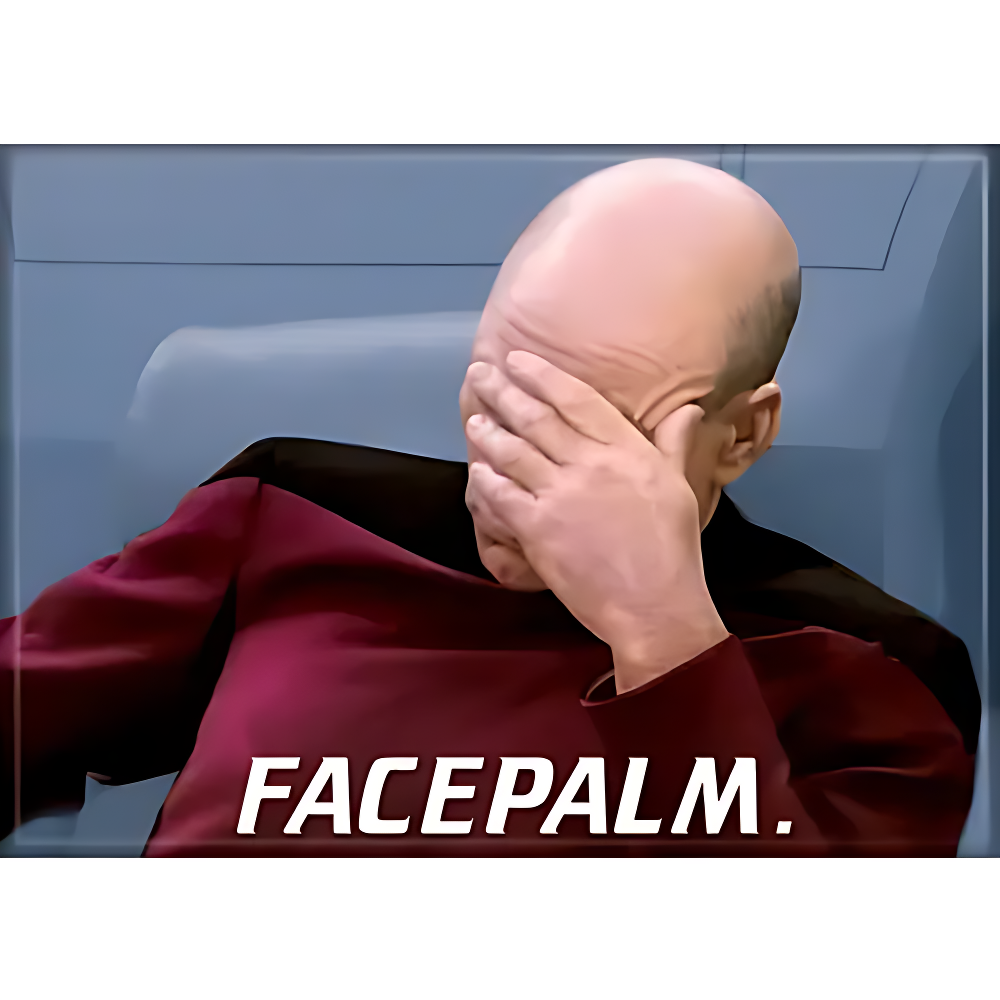 Star Trek Face Palm Magnet 2.5" x 3.5"