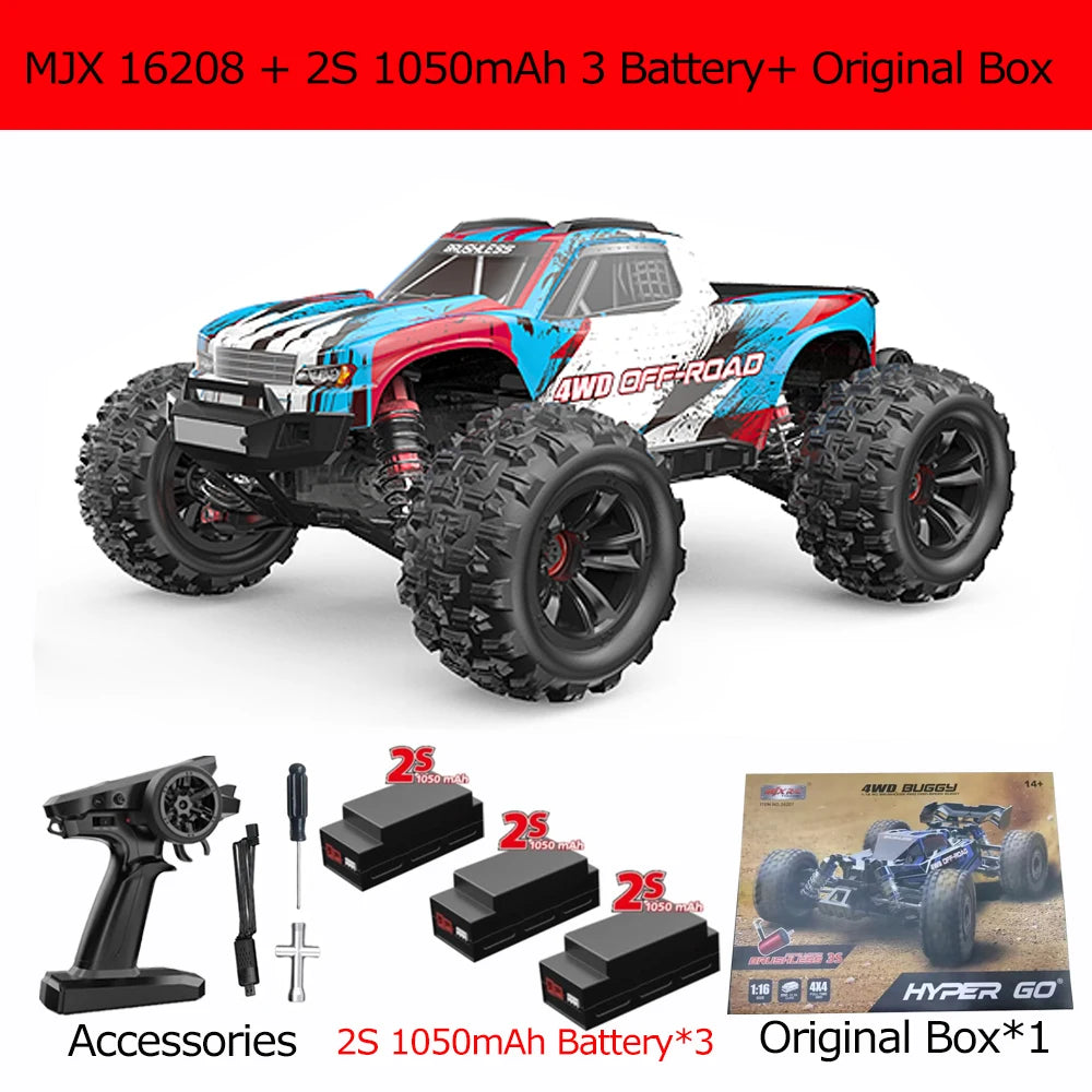 MJX16207 16208 1/16 RC Car 70KM/h Brushless HYPER GO 2.4G 4WD Racing Car Off-Road Remote Control RC Truck Hobby Toy