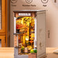 Robotime Sakura Wine Alley DIY Booknook with Lights DIY Miniature Dolls House Kit 3D Wooden Puzzle Bookend Bookshelf Decor Gift