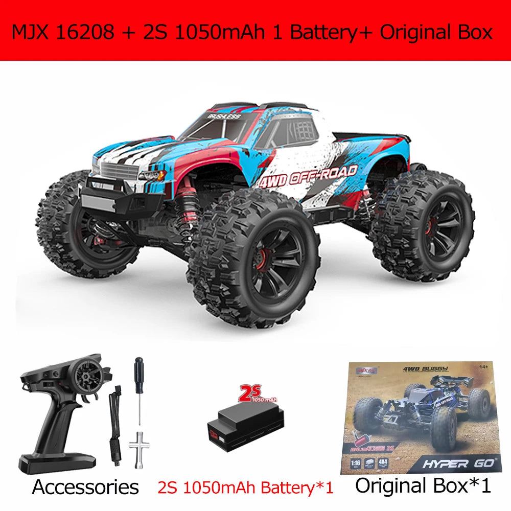 MJX16207 16208 1/16 RC Car 70KM/h Brushless HYPER GO 2.4G 4WD Racing Car Off-Road Remote Control RC Truck Hobby Toy