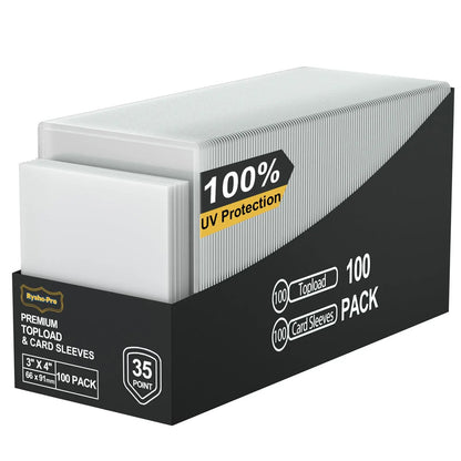 200 Card Sleeves Top Loaders 3" X 4" Hard Plastic Holder for Baseball Full UV-Resistant Trading Card Protectors Fit for MTG Game