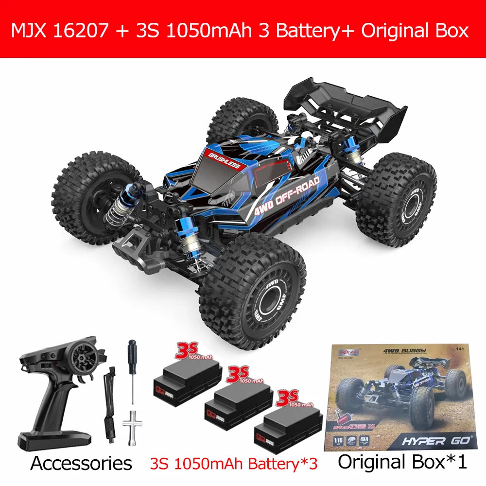 MJX16207 16208 1/16 RC Car 70KM/h Brushless HYPER GO 2.4G 4WD Racing Car Off-Road Remote Control RC Truck Hobby Toy