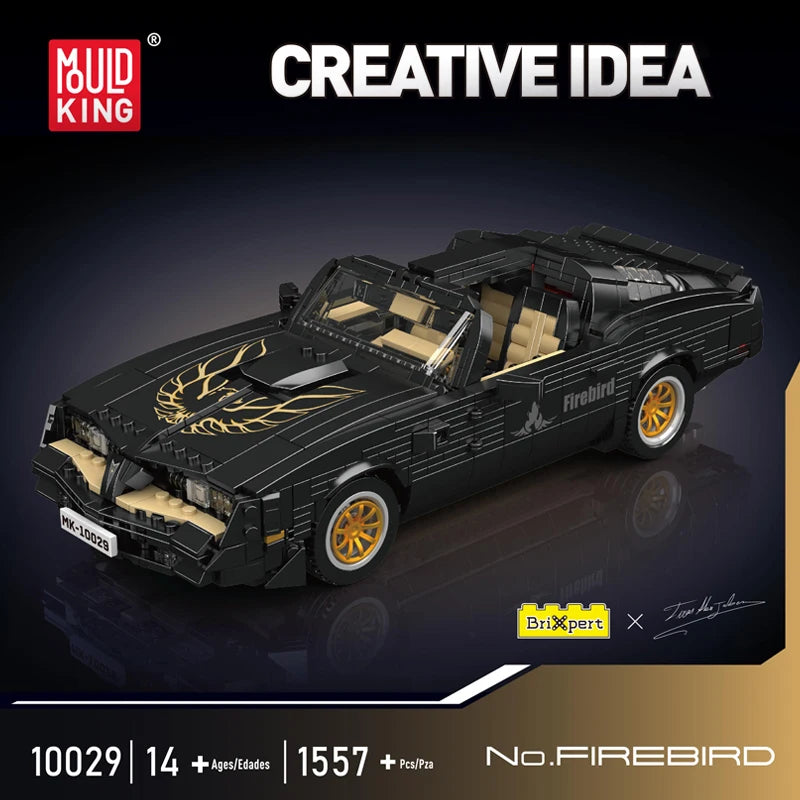 Mould King 10029 Technical Car Toys The MOC Firebird Vintage Car Building Block Assembly Oldtime Car Brick Kids Christmas Gift