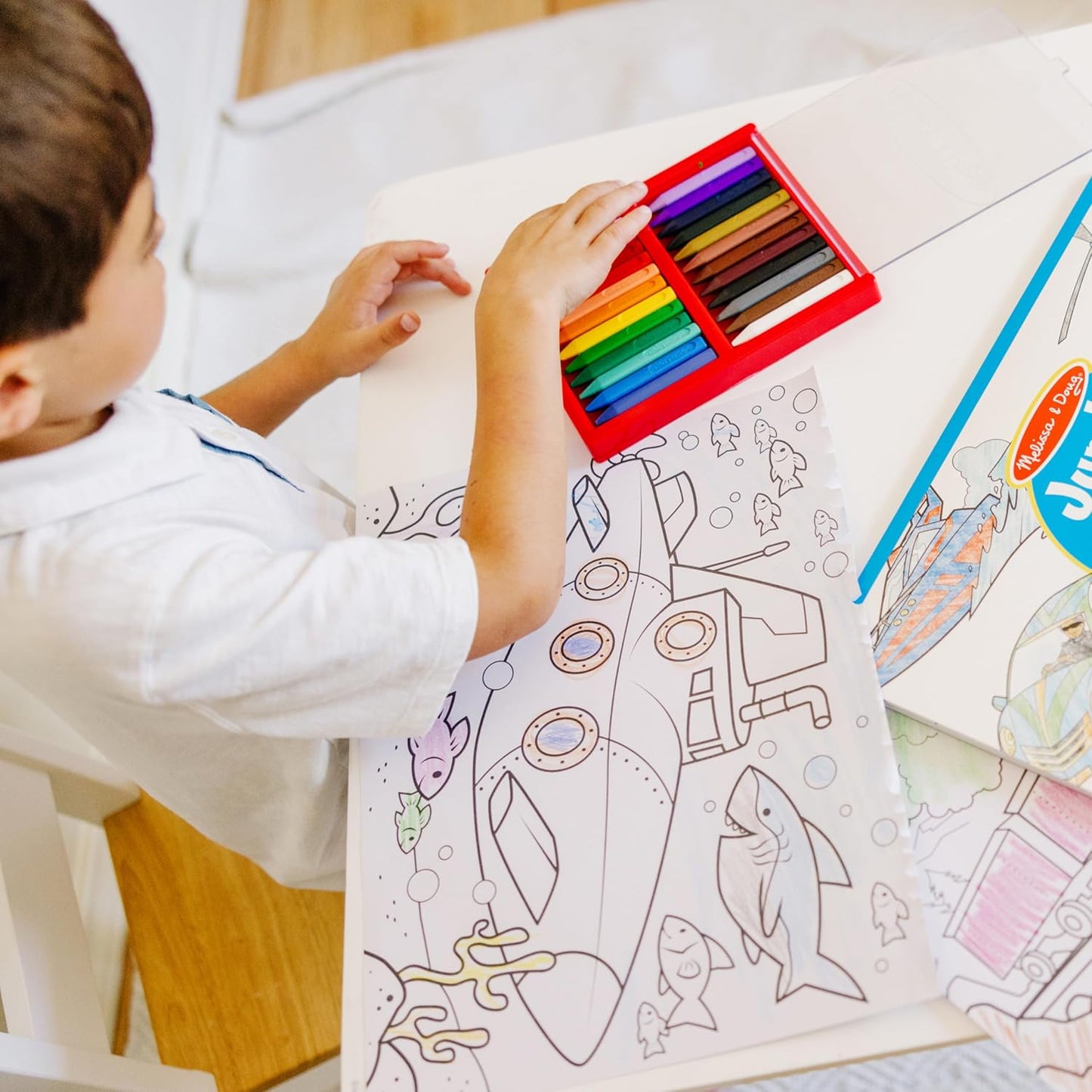 Jumbo Vehicles Coloring Pad - 50 Pictures