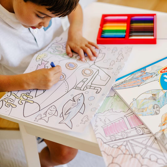 Jumbo Vehicles Coloring Pad - 50 Pictures